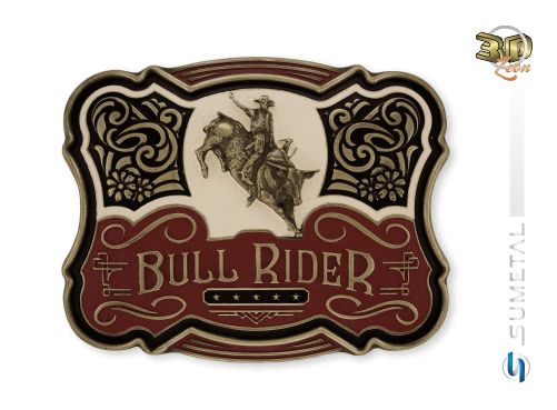 11223F OV - Fivela Country Touro Bull Rider
