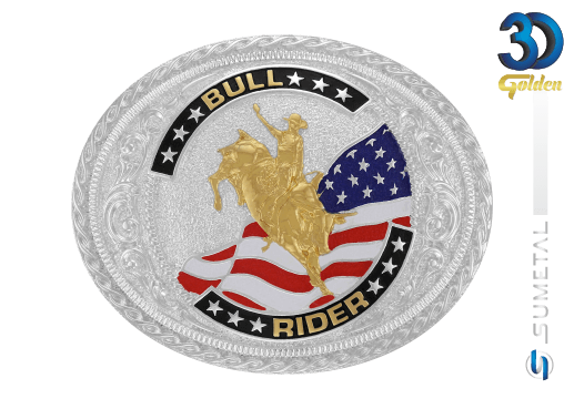 12181F PD - Fivela Country Bull Rider