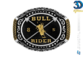 12866FJ PD Fivela Country Touro Bull Rider Stars Buckles