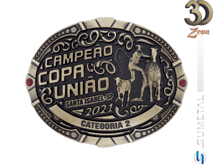 13036FJ OV - Fivela Country Personalizada Copa União Santa Isabel-SP 2021
