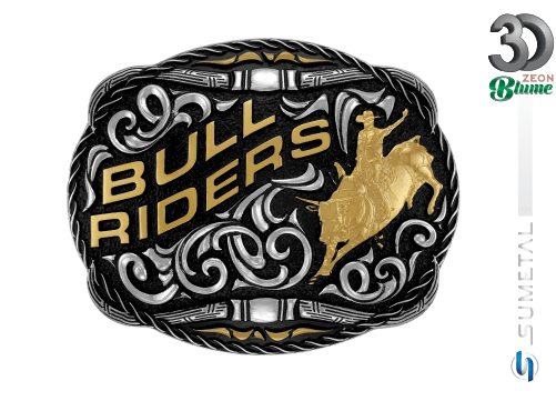 12108F ND - Fivela Country Bull Riders